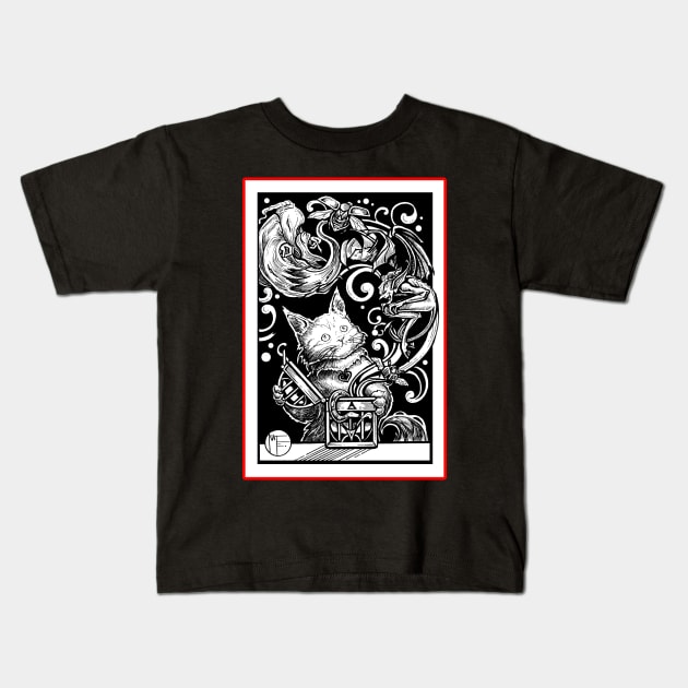 Opening Pandora's Box - Red Outlined Version Kids T-Shirt by Nat Ewert Art